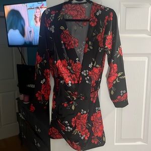 Fashion nova long neck long sleeve mini dress